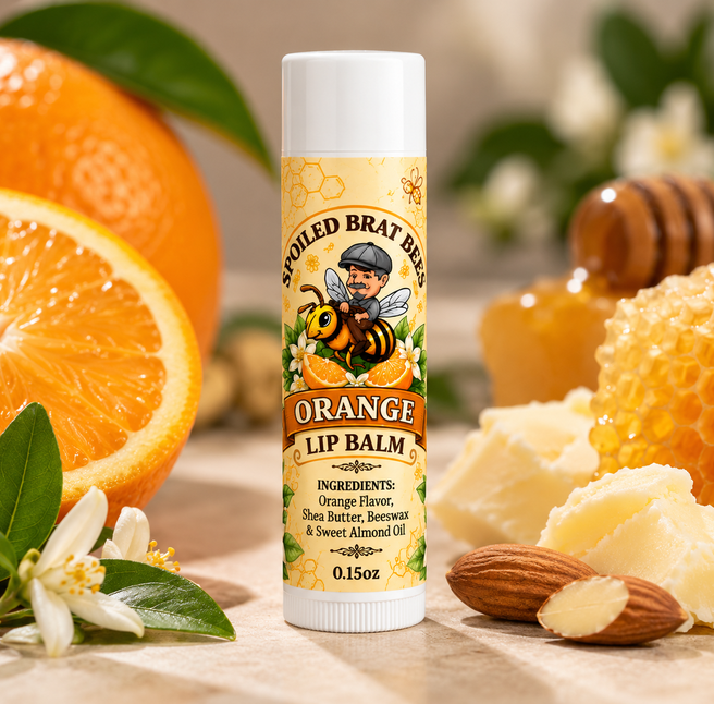 Orange Beeswax Lip Balm Stick – Spoiled Brat Bees